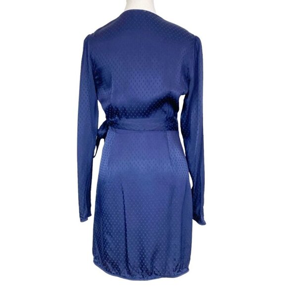 Aritzia Blue Long Sleeve Wrap Cocktail Dress - Picture 4 of 12